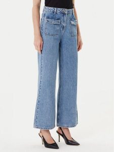 Morgan Jeansy 241-PWIDE Niebieski Wide Leg. Niebieskie jeansy Morgan, bez wzorów, z bawełny. Za 279,99 zł.