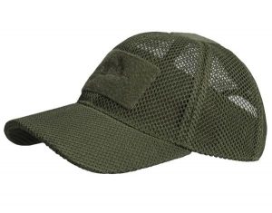 Czapka z daszkiem baseballowa Mesh. Zielone czapki HELIKON-TEX, z aplikacjami, z materiału, eleganckie. Za 81,99 zł.