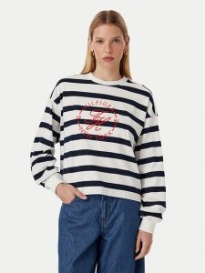 Tommy Hilfiger Bluza Th Roundal WW0WW50969 Biały Regular Fit. Białe bluzy TOMMY HILFIGER, l, bez wzorów, z bawełny, bez kaptura. Za 380,99 zł.