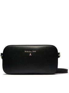 Patrizia Pepe Torebka 8B0152/L061-K103 Czarny. Czarne listonoszki Patrizia Pepe, bez wzorów, ze skóry, bez dodatków. Za 559,99 zł.