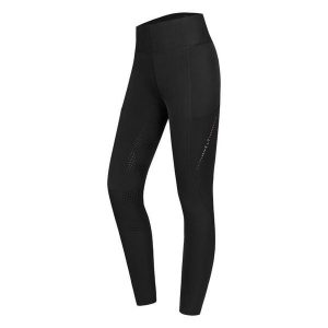 Damskie legginsy jeździeckie z pełną przyczepnością ELT Milla. Czarne legginsy ELT, bez wzorów, z dzianiny, z podwyższonym stanem. Za 357,20 zł.