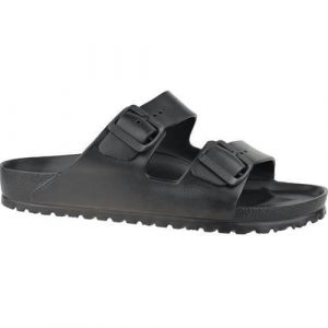 Klapki damskie Birkenstock Arizona W Eva. Czarne klapki Birkenstock, bez wzorów, z materiału, bez obcasa. Za 188,10 zł.
