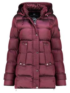 Geographical Norway Kurtka zimowa "Dolidia" w kolorze bordowym rozmiar: XL. Czerwone kurtki Geographical Norway, na zimę, xl, bez wzorów, z puchu, bez kaptura. Za 234,94 zł.