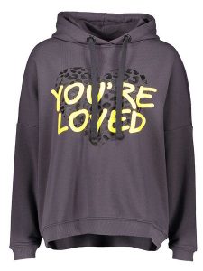 Miss goodlife Bluza "You`re loved" w kolorze antracytowym rozmiar: M. Czarne bluzy miss goodlife, m, bez wzorów, z bawełny, z kapturem. Za 166,88 zł.