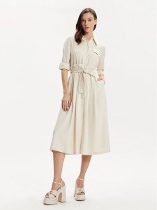 MAX&Co. Sukienka koszulowa Armilla 2416221032200 Beżowy Regular Fit. Brązowe kombinezony MAX&Co., bez wzorów, z wiskozy, bez kołnierzyka, bez ramiączek, koszulowe. Za 619,00 zł.