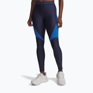 Legginsy Under Armour HeatGear Rib. Niebieskie legginsy Under Armour, bez wzorów. Za 199,99 zł.