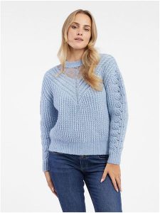 Orsay Sweter w kolorze błękitnym rozmiar: L. Niebieskie swetry oversize Orsay, l, bez wzorów, z bawełny, bez ramiączek. Za 72,45 zł.