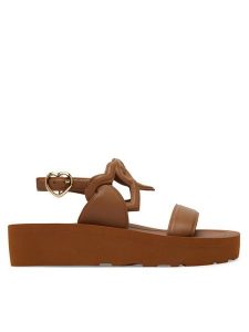 LOVE MOSCHINO Sandały JA16054I1MIA0201 Brązowy. Brązowe sandały LOVE MOSCHINO, bez wzorów, ze skóry, bez obcasa, na płaskiej podeszwie, bez zapięcia. Za 479,99 zł.