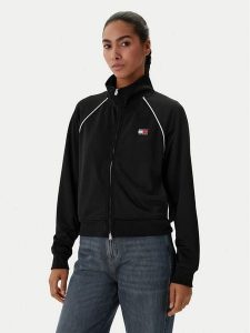 Tommy Jeans Bluza Badge DW0DW21930 Czarny Regular Fit. Czarne bluzy Tommy Jeans, xs, bez wzorów, z jeansu, bez kaptura. Za 380,99 zł.