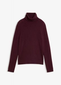 Sweter z golfem z miękkiej mieszanki kaszmiru wysokiej jakości Good Cashmere Standard®. Czerwone golfy bonprix, bez wzorów, z kaszmiru. Za 329,99 zł.