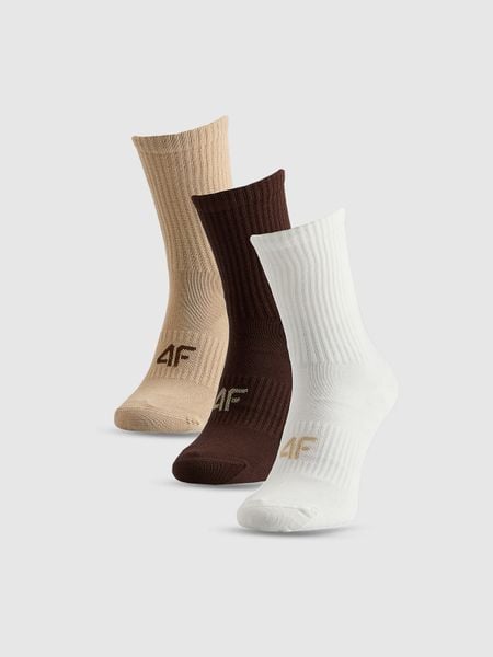 4F Skarpetki długie (3-pack) damskie - multikolor 35-38. Skarpetki 4f, bez wzorów, z bawełny. Za 59,99 zł.
