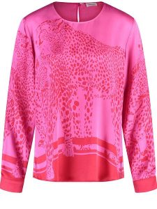 Gerry Weber Bluzka w kolorze różowym rozmiar: 44. Różowe bluzki Gerry Weber, s, bez wzorów, z wiskozy, klasyczne, bez kołnierzyka, bez ramiączek. Za 105,63 zł.