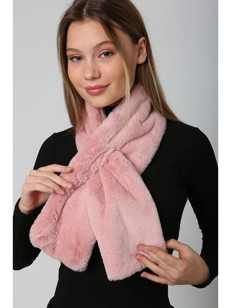 Lucky Bees Szal w kolorze jasnoróżowym - 106 x 15 cm rozmiar: onesize. Różowe szaliki Lucky Bees, bez wzorów, z futra. Za 74,81 zł.