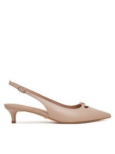 Guess Czółenka FLTJES LEA05 Beżowy. Brązowe czółenka Guess, z aplikacjami, ze skóry, bez obcasa, bez zapięcia. Za 399,99 zł.