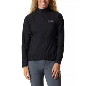 Wiatrówka damska Mountain Hardwear Kor Airshell Full Zip. Czarne kurtki MOUNTAIN HARDWEAR, m, bez wzorów, z softshellu, bez kaptura. Za 499,00 zł.