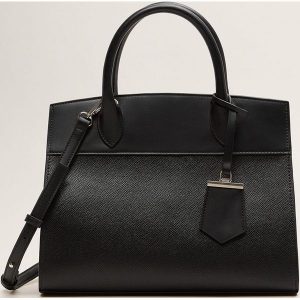 Mango - Torebka Blanca. Czarne shopper bag marki Mango, w paski, z materiału. Za 139,90 zł.