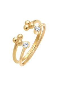 Elli Damski zestaw kule otwarty Ball Design z kryształami w srebrze próby 925 sterling silver Pierścionki 1 ct. Szare pierścionki Elli, srebrne. Za 248,99 zł.