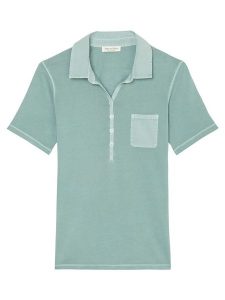 Marc O´Polo Koszulka polo w kolorze miętowym rozmiar: S. Niebieskie bluzki s, bez wzorów, z bawełny, bez kołnierzyka, bez ramiączek. Za 96,60 zł.