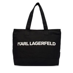 Torebka KARL LAGERFELD. Czarne shopper bag KARL LAGERFELD, bez wzorów, bez dodatków. Za 389,99 zł.