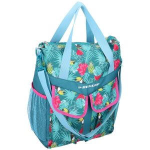 Sakwa torba rowerowa Dunlop 20L na bagażnik w kwiaty. Czerwone shopper bag DUNLOP, bez wzorów, bez dodatków. Za 152,90 zł.