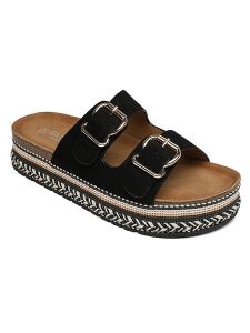 Sixth Sens Klapki w kolorze czarnym rozmiar: 37. Czarne klapki Sixth Sens, bez wzorów, z otwartym noskiem, bez obcasa, na platformie. Za 104,99 zł.