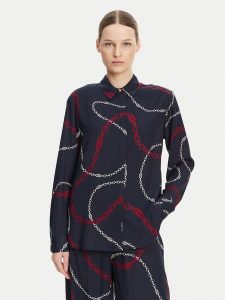 Tommy Hilfiger Koszula WW0WW44045 Granatowy Relaxed Fit. Niebieskie koszule TOMMY HILFIGER, bez wzorów, z wiskozy, bez kołnierzyka, bez ramiączek. Za 239,99 zł.