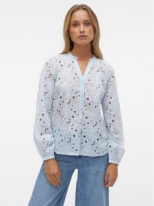 Vero Moda Koszula Ida 10303333 Błękitny Regular Fit. Niebieskie koszule Vero Moda, xs, bez wzorów, z bawełny, bez kołnierzyka, bez ramiączek. Za 239,99 zł.