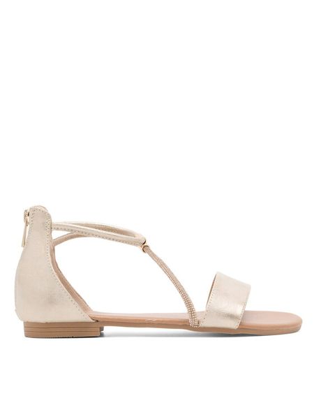 Jenny Fairy Sandały LESLEY WS5295-14 Złoty. Żółte sandały Jenny Fairy, bez wzorów, z syntetyku, bez obcasa, na płaskiej podeszwie, bez zapięcia. Za 99,99 zł.