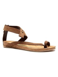 Comfortfusse Skórzane sandały w kolorze beżowym rozmiar: 37. Brązowe sandały Comfortfüße, bez wzorów, z nubiku, z otwartym noskiem, bez obcasa, bez zapięcia. Za 252,99 zł.