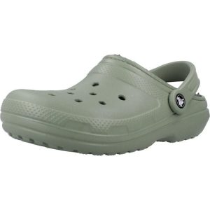 Sandały CROCS CLASSIC LINED CLOG Zielony. Zielone buty trekkingowe Crocs, bez wzorów, z gumy, bez obcasa, bez zapięcia. Za 344,00 zł.
