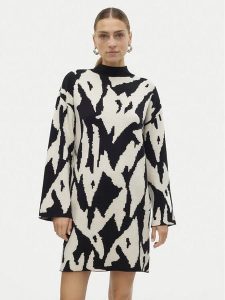 Vero Moda Sukienka dzianinowa Gold New Art 10311362 Czarny Regular Fit. Czarne kombinezony Vero Moda, m, bez wzorów, z dzianiny, bez kołnierzyka, bez ramiączek. Za 189,99 zł.