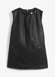 Top z imitacji skóry. Brązowe topy bonprix, bez wzorów, ze skóry, bez kołnierzyka, bez ramiączek. Za 37,99 zł.