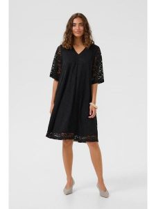 CULTURE Sukienka w kolorze czarnym rozmiar: L. Czarne sukienki Culture, l, bez wzorów, z koronki, bez kołnierzyka, bez ramiączek, midi. Za 144,95 zł.