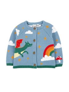 Frugi Kardigan "Reva" w kolorze błękitnym rozmiar: 98/104. Niebieskie kardigany Frugi, z bawełny. Za 152,98 zł.