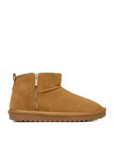 DeeZee Śniegowce DZ-80 Brązowy. Brązowe buty zimowe DeeZee, ze skóry, bez obcasa, bez zapięcia. Za 229,99 zł.