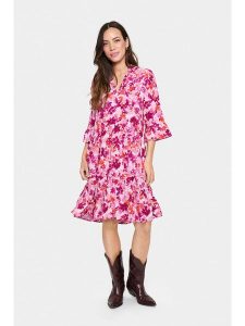 SAINT TROPEZ Sukienka w kolorze różowym rozmiar: M. Różowe sukienki Saint Tropez, na co dzień, m, bez wzorów, z wiskozy, klasyczne, bez kołnierzyka, bez ramiączek, midi, proste. Za 137,42 zł.