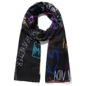 Desigual Chusta Damska Czarny Lettering. Apaszki i chusty marki Desigual. Za 149,00 zł.