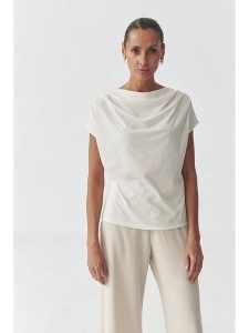 TATUUM Bluzka "Melisa" w kolorze kremowym rozmiar: M. Brązowe bluzki Tatuum, m, bez wzorów, bez kołnierzyka, bez ramiączek. Za 113,36 zł.