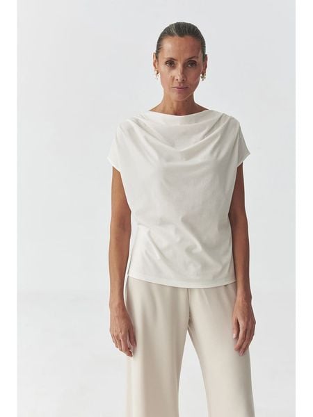 TATUUM Bluzka "Melisa" w kolorze kremowym rozmiar: L. Brązowe bluzki Tatuum, l, bez wzorów, bez kołnierzyka, bez ramiączek. Za 109,00 zł.