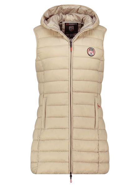Geographical Norway Kamizelka pikowana "Vatikabadge" w kolorze beżowym rozmiar: XXL. Brązowe kamizelki Geographical Norway, xxl, bez wzorów, bez kołnierzyka, bez ramiączek, bez kaptura. Za 170,47 zł.