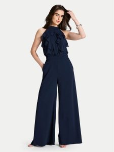 Swing Kombinezon 3AJ00300 Granatowy Regular Fit. Niebieskie sukienki Swing, bez wzorów, z syntetyku, bez kołnierzyka, bez ramiączek. Za 549,99 zł.