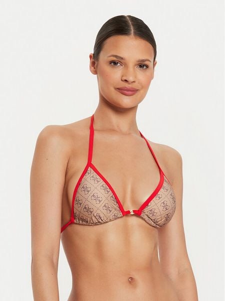 Guess Góra od bikini E4YJ13 MC04R Brązowy. Brązowe bikini Guess, z aplikacjami, z syntetyku. Za 159,99 zł.