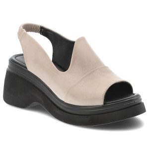 Sandały damskie Artiker, cholewka ze skóry naturalnej licowej wsuwany fason, beżowe, 58C2047. Brązowe sandały ARTIKER, bez wzorów, ze skóry, bez obcasa, na koturnie, bez zapięcia. Za 269,00 zł.