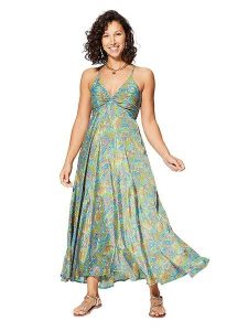 Ipanima Sukienka w kolorze zielonym ze wzorem rozmiar: 34/36. Zielone sukienki Ipanima, bez wzorów, klasyczne, bez kołnierzyka, bez ramiączek, maxi, rozkloszowane. Za 78,99 zł.