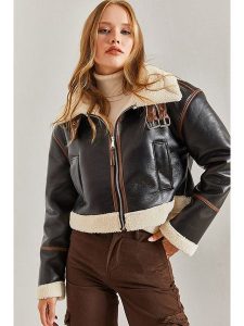 Bianco Lucci Kurtka przejściowa w kolorze czarnym rozmiar: 38. Czarne kurtki Bianco Lucci, bez wzorów, ze skóry, bez kaptura. Za 173,99 zł.