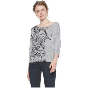 Desigual Damska Koszulka Ts Nica Gris Vigore Claro 18Wwtk86 2042 (Rozmiar M). Bluzki marki Desigual. W wyprzedaży za 134,00 zł.