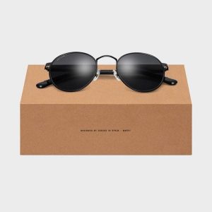 Okrągłe okulary ze stali nierdzewnej Lifestyle Siroko The Tube. Czarne okulary przeciwsłoneczne SIROKO, okrągłe. Za 218,00 zł.