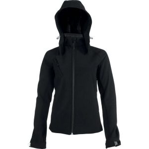 Kurtka damska Kariban Softshell À Capuche Amovible. Czarne kurtki KARIBAN, bez wzorów, z softshellu, z kapturem. Za 279,50 zł.