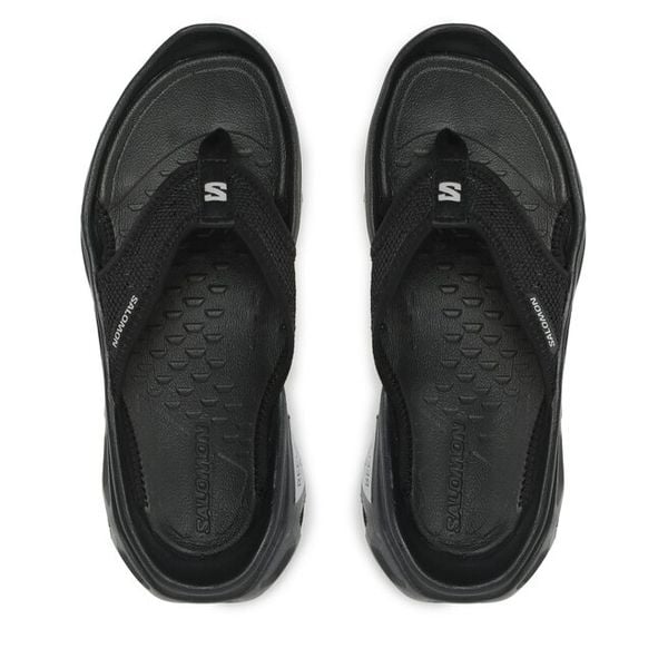 Japonki Salomon. Czarne kalosze Salomon, bez wzorów, bez obcasa. Za 329,99 zł.