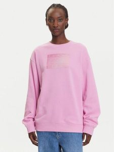 Tommy Jeans Bluza Gradient Flag DW0DW21396 Różowy Relaxed Fit. Czerwone bluzy Tommy Jeans, xxs, bez wzorów, z bawełny, bez kaptura. Za 369,99 zł.